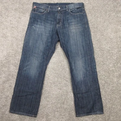 Denim & Supply Ralph Lauren Jeans Mens 38x30 Blue Faded Whisker Slouch Zip Pants - Image 1 of 4