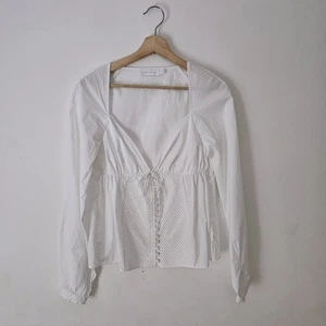 Jonathan Simkhai Cottage Core white Long Sleeve Top Size Medium - Picture 1 of 9