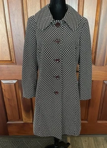 Ann Taylor Button Car Trench Coat Womens Size 6 Dark Brown Cream Pockets Lined - Picture 1 of 8