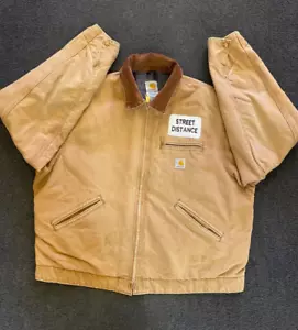 Vintage Carhartt J01 BRN Herren XL Gr. 48 REG USA Blanket Lined Detroit Jacke Patch - Bild 1 von 11