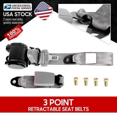 Gray 140inch 3 Point Retractable Adjustable Car Seat Belt For Toyota Sienna - Imagem 1 de 4