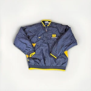 Vintage Notre Dame Jacket Adult Medium M Logo Pockets Football Reebok Retro Mens - Picture 1 of 12