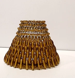 Pottery Barn Amber beaded Candle Lamp Shade - Picture 1 of 3