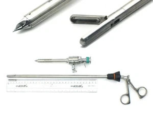 Laparoscopy 10mm Stone Holding Forcep & 10mm Trocar Inst Set of 2 MFG ISO CERT  - Picture 1 of 7