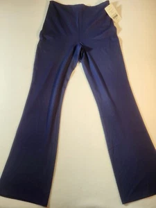 Fabletics High Rise Ponte Kick Flare Leggings Pants Women’s Navy Blue Zipper - Picture 1 of 8