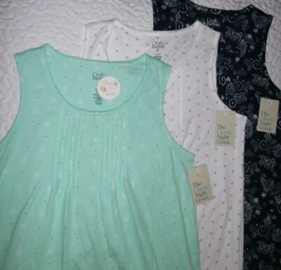 Croft Barrow Pintuck Cotton Blend Sleeveless Short Keyhole Nightgown Sleepwear - Image 1 of 2