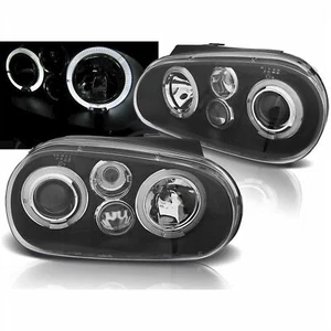 LED Angel Eyes Scheinwerfer für VW Golf IV 4 schwarz inkl NSW 09.1997-09.2003 - Bild 1 von 4