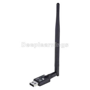 300Mbps Wireless USB Network Card WiFi Adapter with Antenna WPS Button new - Afbeelding 1 van 4