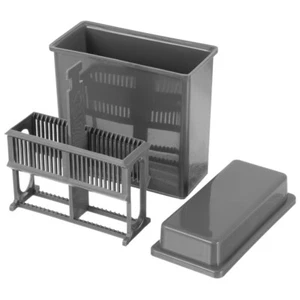 24 Microscope Slides Staining Jar & Rack, Plastic Lab Staining Rack - Picture 1 of 8