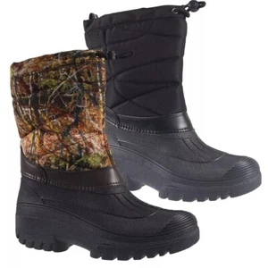Mens Thermal Lined Mucker Boots Winter Snow Hiking Walking Wellingtons Shoes Sz - Picture 1 of 7