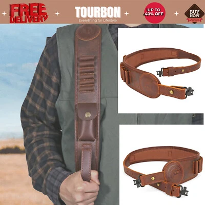 Tourbon Hunting Rifle Sling Swivels Gun Strap .308.30-06,45-70 Bullet Ammo Pouch