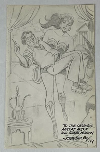 ORIGINAL 1979 WONDER WOMAN ART SKETCH to JOE ORLANDO by JOSE DELBO DC Comics - Picture 1 of 5