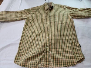 BERETTA FIREARMS BUTTON DOWN SHIRT MENS LARGE YELLOW GREEN RED BLUE PLAID - Picture 1 of 10