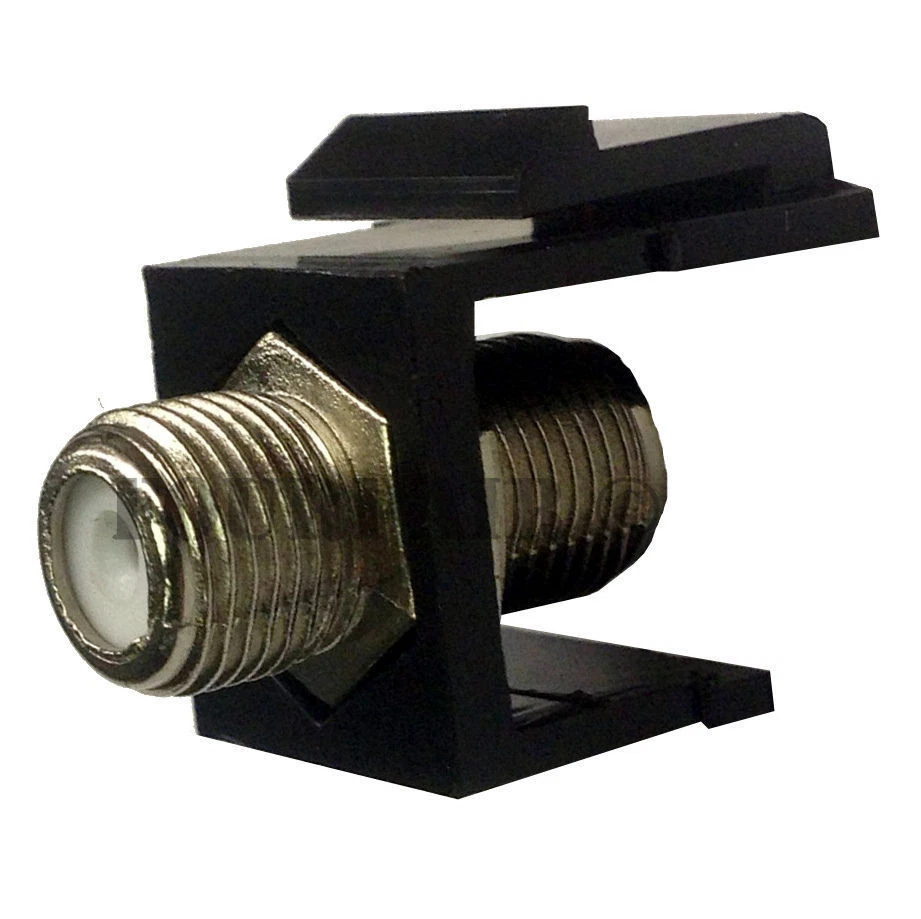 F-81 Coax Keystone Jack Snap-In Insert Cable TV Coupler Connector RG6 RG59 Black - Image 1 of 1