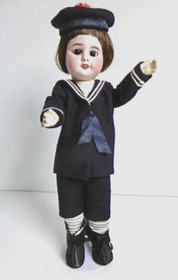 JOLIE POUPÉE ANCIENNE SFBJ MOULE 60 HABITS DE MARIN - hauteur 37 cm - Photo 1/4