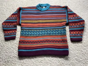 Suéter Vintage OXBOW Rayas Multicolor lHombre Grande Pesado Cuello Redondo Excelente Estado - Imagen 1 de 8