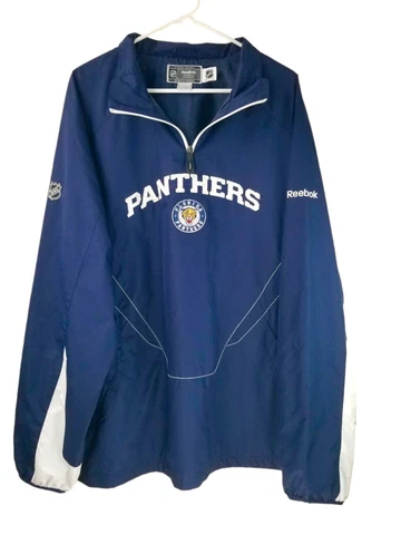 MEN'S REEBOK FLORIDA PANTHERS NHL CENTER ICE 1/4 ZIP JACKET w/Pockets  - Size XL Cover