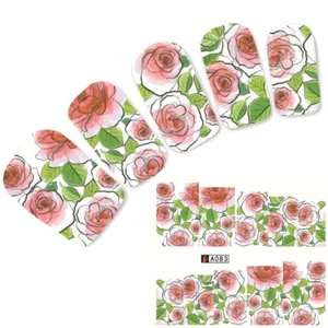 Tattoo Nail Blumen Blätter Aufkleber Nagel Sticker Nägel Fuß Water Decal - Picture 1 of 2
