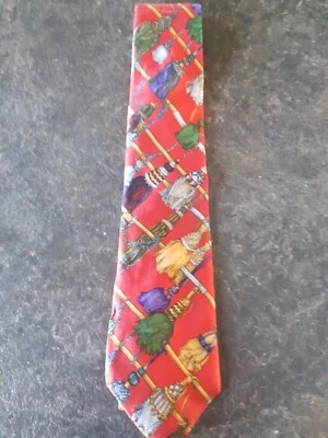 Corbata Damon Escobas Roja Longitud 55" 2.75" Ancho 100% Seda Foto 1 de 3