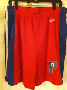 VINTAGE 2004 Reebok Detroit Pistons NBA Basketball Shorts Red Blue SZ M - Picture 1 of 10