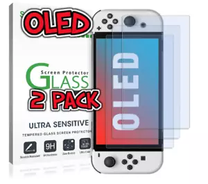 Per Nintendo Switch OLED 2021 protezione schermo vetro temperato originale confezione da 2 UK - Foto 1 di 6