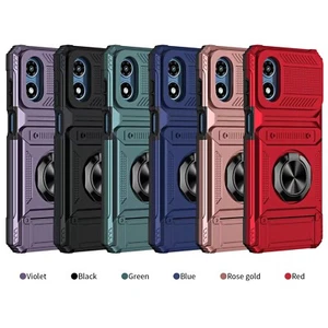 For T-Mobile REVVL 7 / 7 Pro Case Armor Ring Magnetic Stand Cover+Tempered Glass - Picture 1 of 14