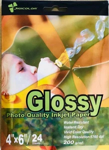 6x4" Glossy Photo Paper 48 Sheets 200 Gsm Inkjet Printer 4x6" Glossy Photo Paper - Picture 1 of 12