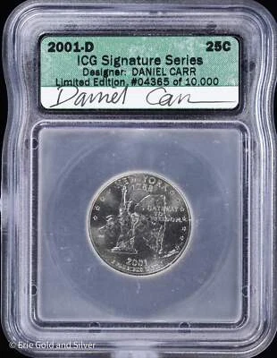 2001-D 25C Proof New York State Quarter ICG PR Signature Series | Artist Signed - Image 1 of 4