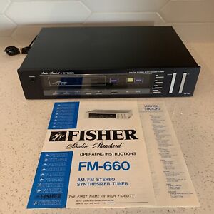 Vintage FisherFM-660 Stereo AM-FM Tuner Radio Tested and Working with Manual