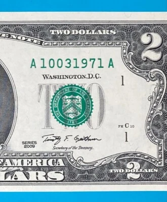 October 3, 1971 / 10 March 1971 : A 10031971 A BIRTHDAY Note $2 Two Dollar Bill - Image 1 of 3