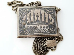 Antique Ottoman Turkish silver niello necklace hamayil - Picture 1 of 12