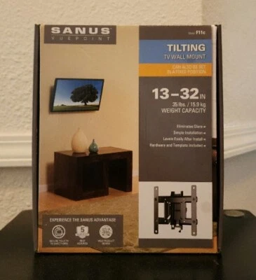 Sanus Vuepoint Tilting TV Wall Mount 13-32"/35lbs Weight Capacity, Model F11C - Image 1 of 2
