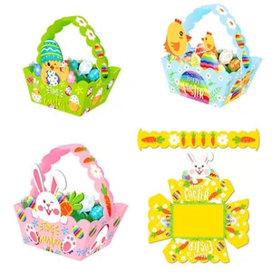 Bunny Basket 12pcs Cute Bunny Rabbit Easter Gift Baskets with Handle Portable - Picture 1 of 9