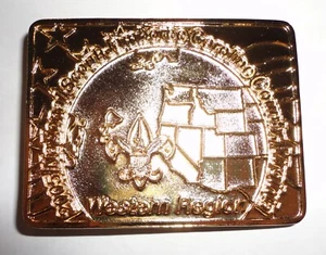 National Scout Jamboree Western Region 2005 hebilla de cinturón de agradecimiento dorado - Imagen 1 de 2