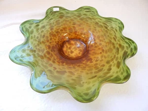 Vintage Free Form Murano Art Glass Bowl 13" MADE IN ITALY - Picture 1 of 2