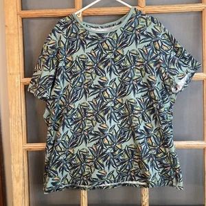 Camiseta GoodFellow Para Hombre Verde Floral SSS Talla 2XL XXL - Imagen 1 de 5