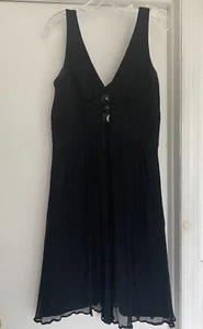 Express Dress Flare 8 A-Line Sleeveless 100% Silk Cocktail Black Basics Chiffon - Bild 1 von 11