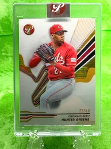 Hunter Greene /50 Gold Pristine Refractor 2024 Topps Pristine #56 Cincinnati Red - Picture 1 of 11