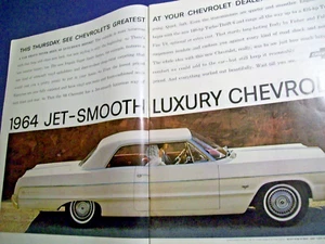 1964 Chevy Impala Chevelle Corvair Corvette Chevy II wagon large-mag 6pg car ad - Picture 1 of 3