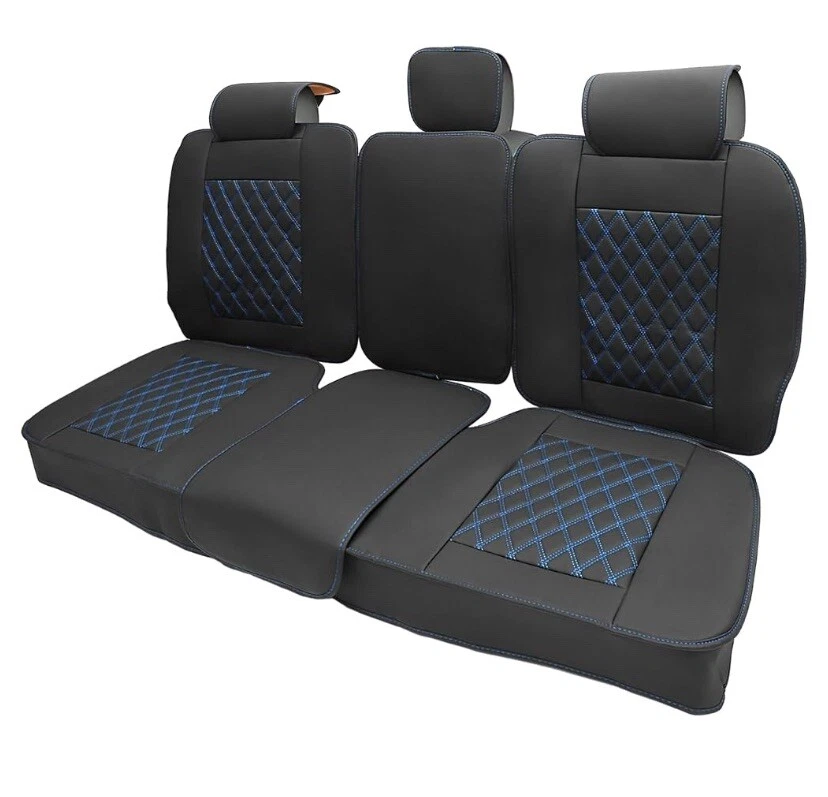 Чехлы на задние сиденья легковых и грузовых автомобилей Dodge Ram 1500 2500 3500 с двойной кабиной черные синие 3 штуки - Изображение 1 из 4