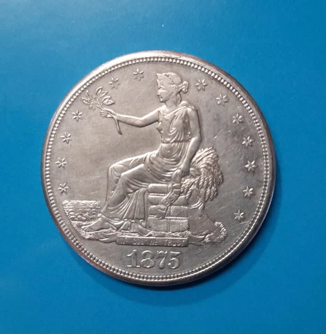 1875-S Trade Dollar• AU/UNC?• RARE-SAN FRANCISCO MINT! SHIPS FREE Cover