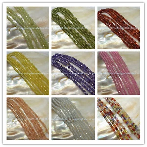 Cuentas sueltas de piedras preciosas redondas facetadas de circón natural multicolor de 3 mm hebra de 15 - Imagen 1 de 22