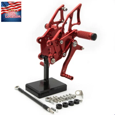 Reposapiés CNC para Kawasaki Ninja 300 Ninja 250 2013-2017 estriberas pedal trasero Foto 1 de 4