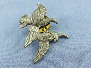 Vintage A.R. Brown Pewter Pin Badge, Flying Geese - Picture 1 of 8