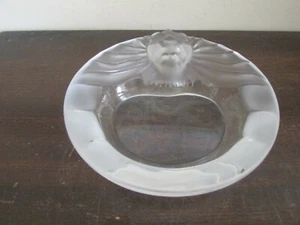 Lalique France Frosted Crystal Lion Head Ashtray Or Candy Dish - Picture 1 of 6