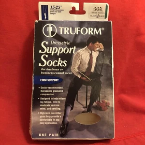 TRUFORM MEN’s Dress Style FIRM Support Socks 15-25 Over The Calf - Picture 1 of 4