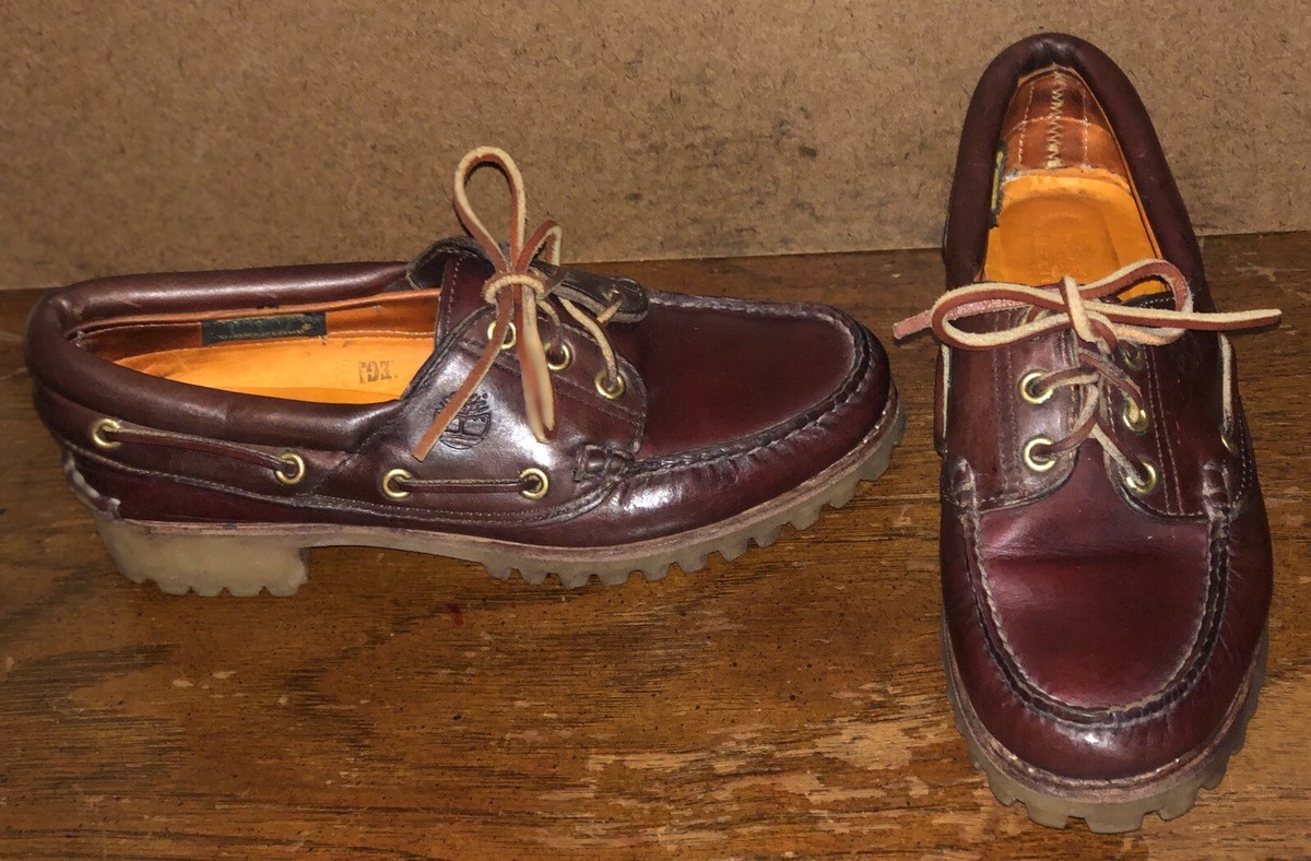 靴 Timberland 3 Eye Classic Burgundy Men's 3-Eye Lug Handsewn Boat Shoe - Burgundy | Timberland US