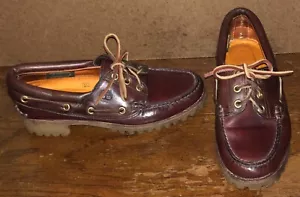 Timberland 3 Eye Classic Lug Oxblood Burgundy Boat Shoes 50309 Women US 7.5M USA - Picture 1 of 24