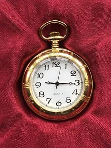 VTG Style Gold-Tone Open Face Round Pocket Watch (Working) (I.100/AL1/17) - Picture 1 of 9