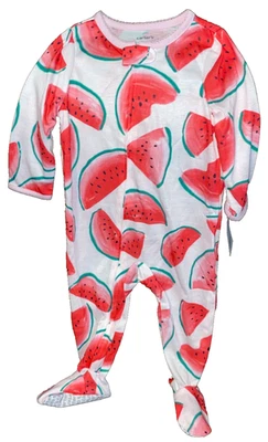 !WOW! Pijama para dormir ligero con patas de poliéster sandía 12M Carter's nuevo con etiquetas Foto 1 de 2
